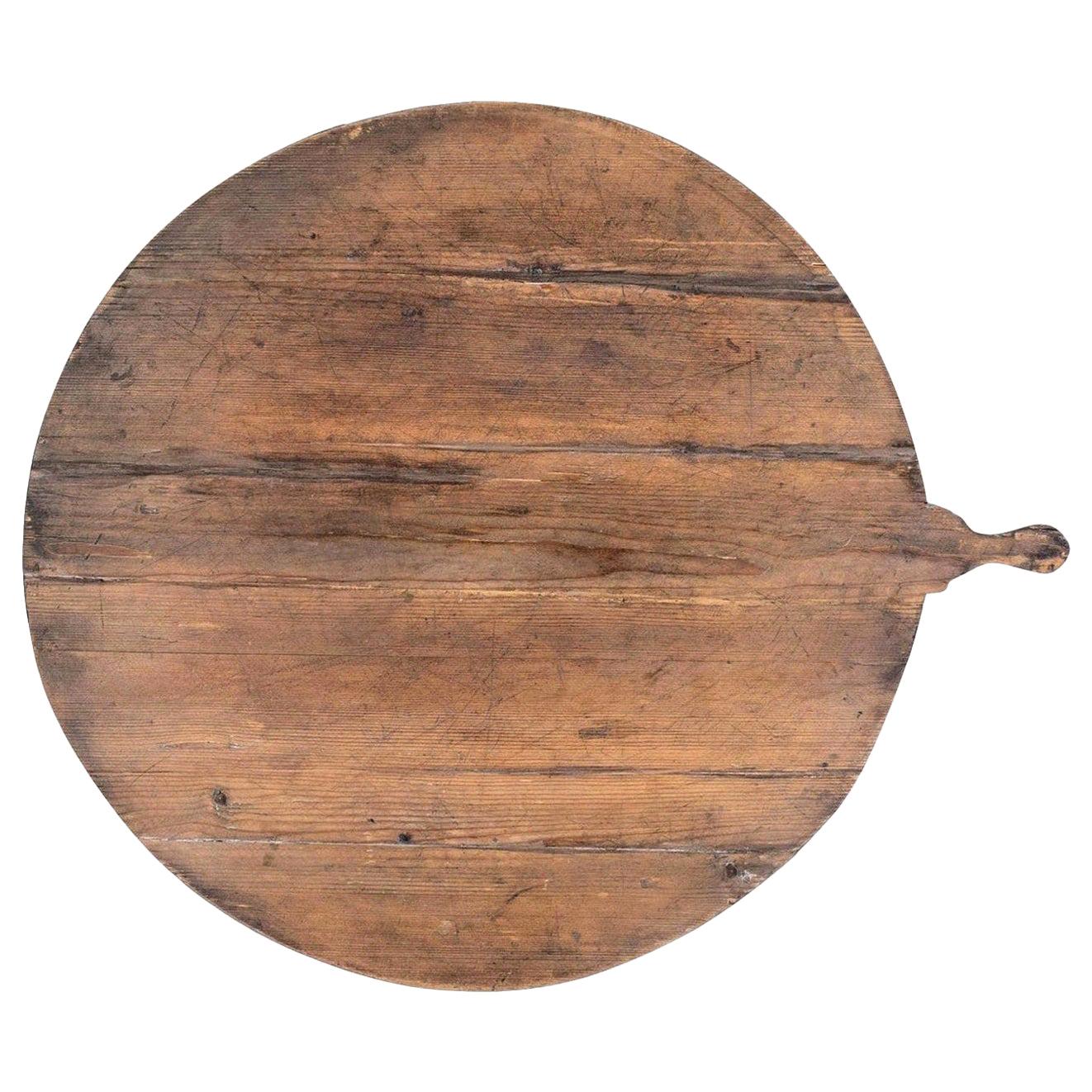 Antique French Round Bread Board