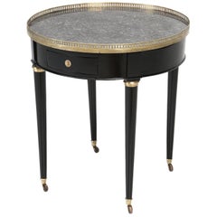 Antique French Round Ebonized Side Table or End Table,  1stdibs New York