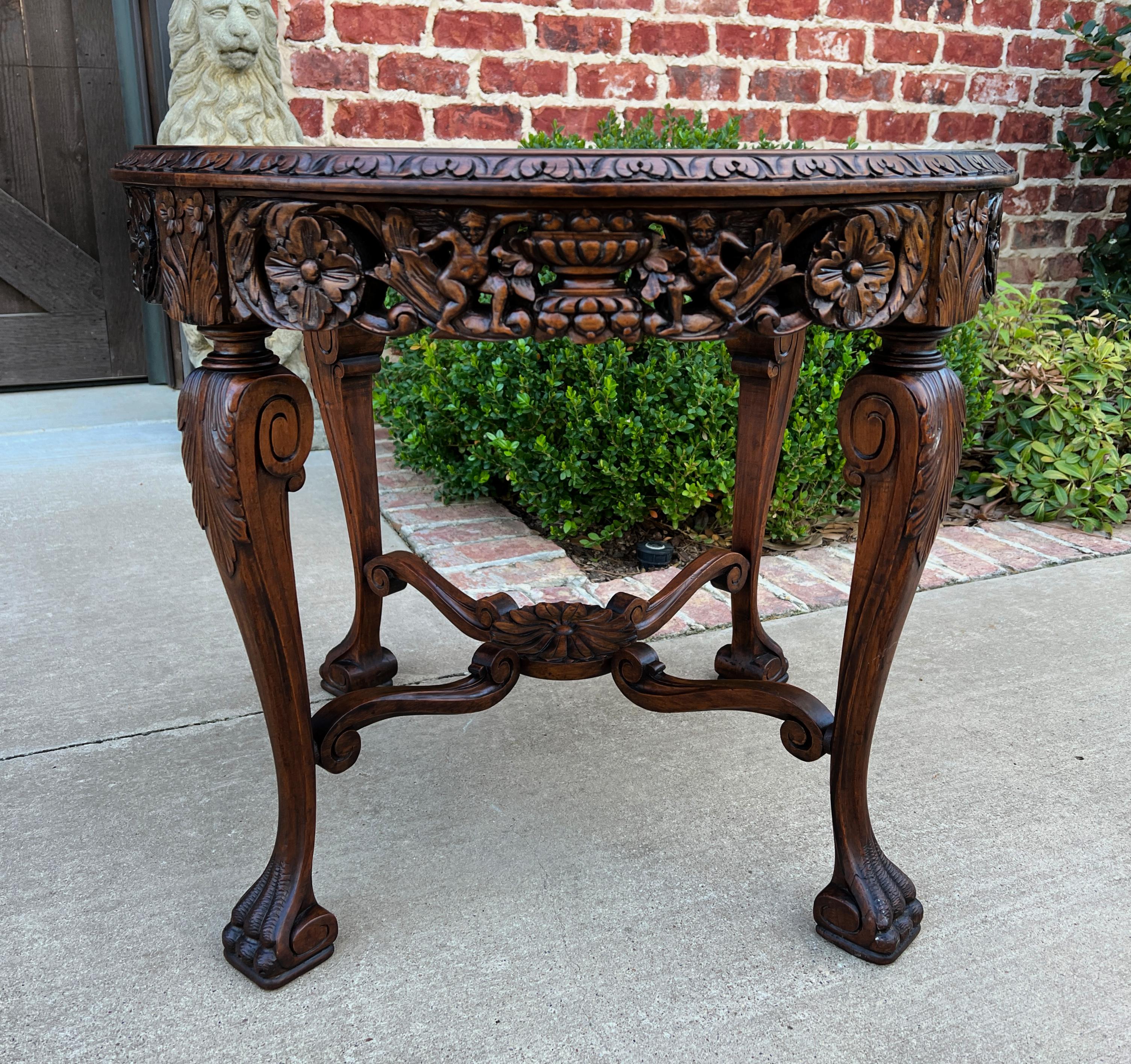 Antique French Round End Table Occasional Bed Table Caned Glass Top Walnut 19c 1