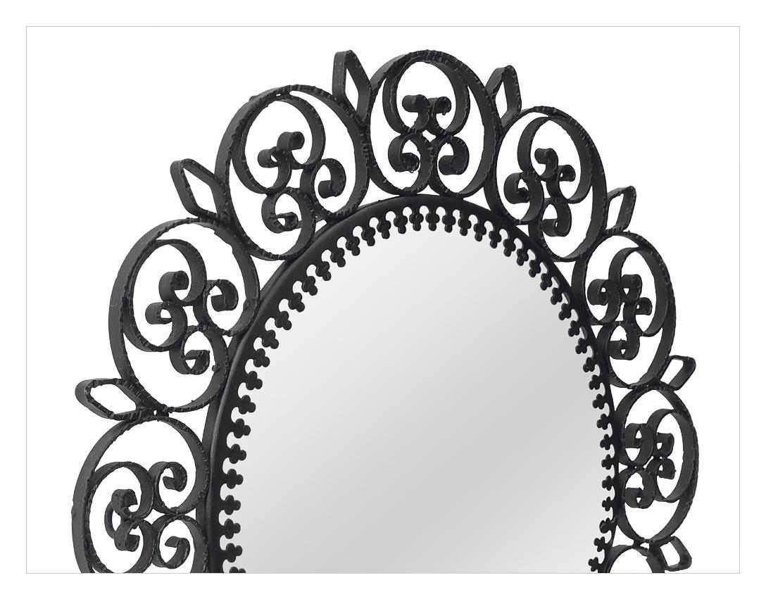 Peint Antique miroir mural rond en fer forgé des années 60 en vente