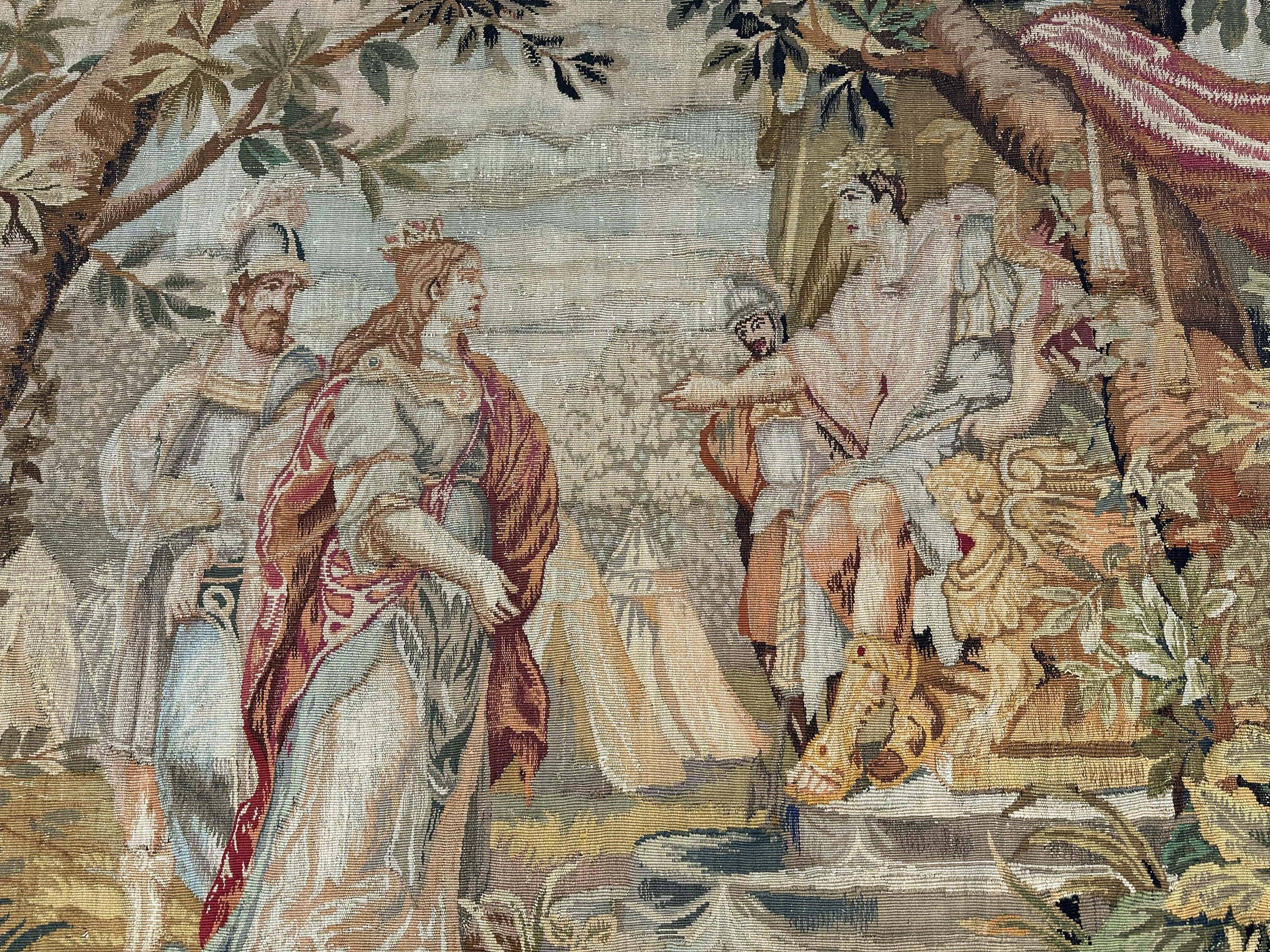 Antique French Royale 7x8 Fine Tapestry 213cm×244cm Queen Boudica Scene c.1890 For Sale 4