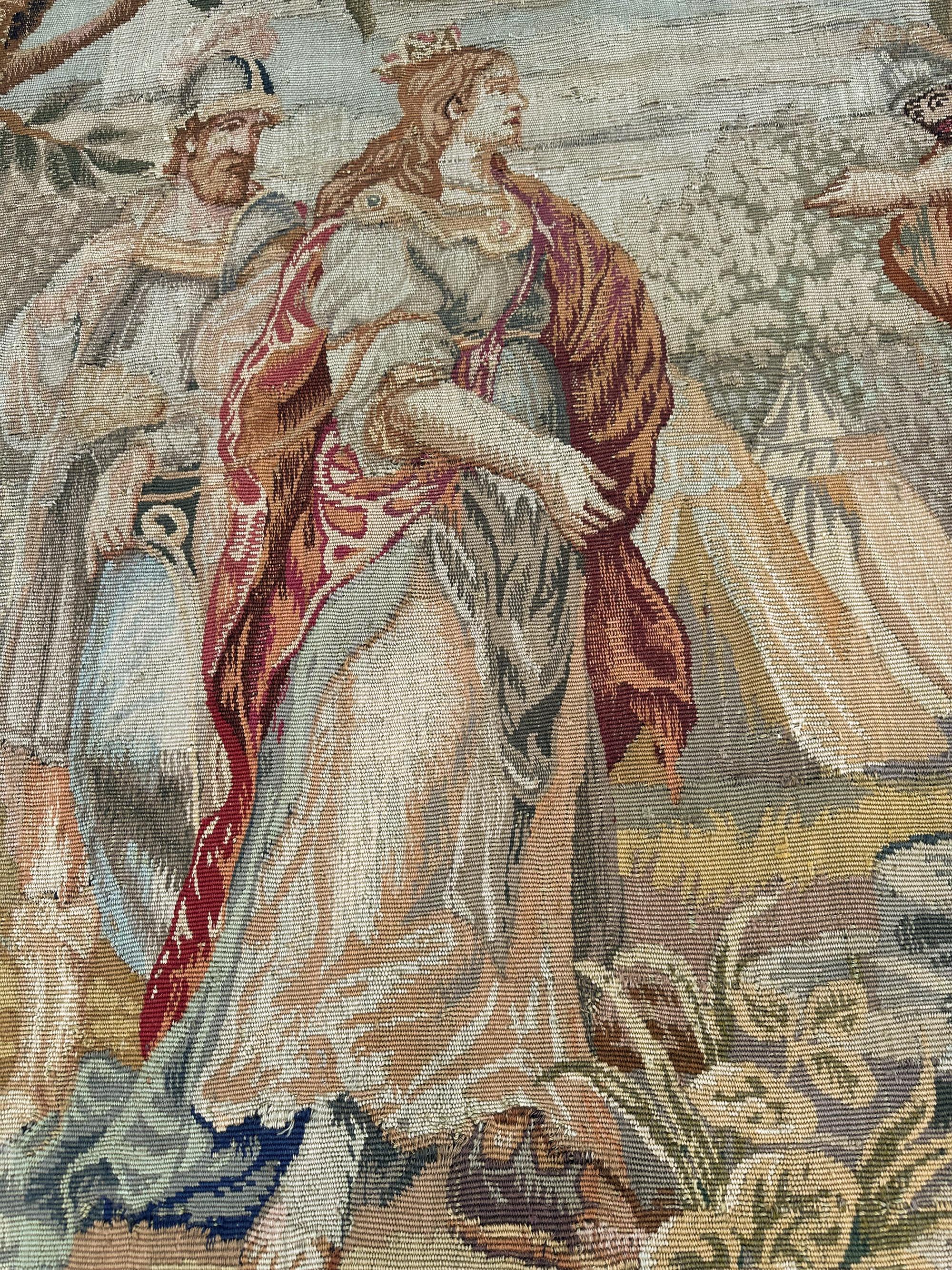 Antique French Royale 7x8 Fine Tapestry 213cm×244cm Queen Boudica Scene c.1890 For Sale 5