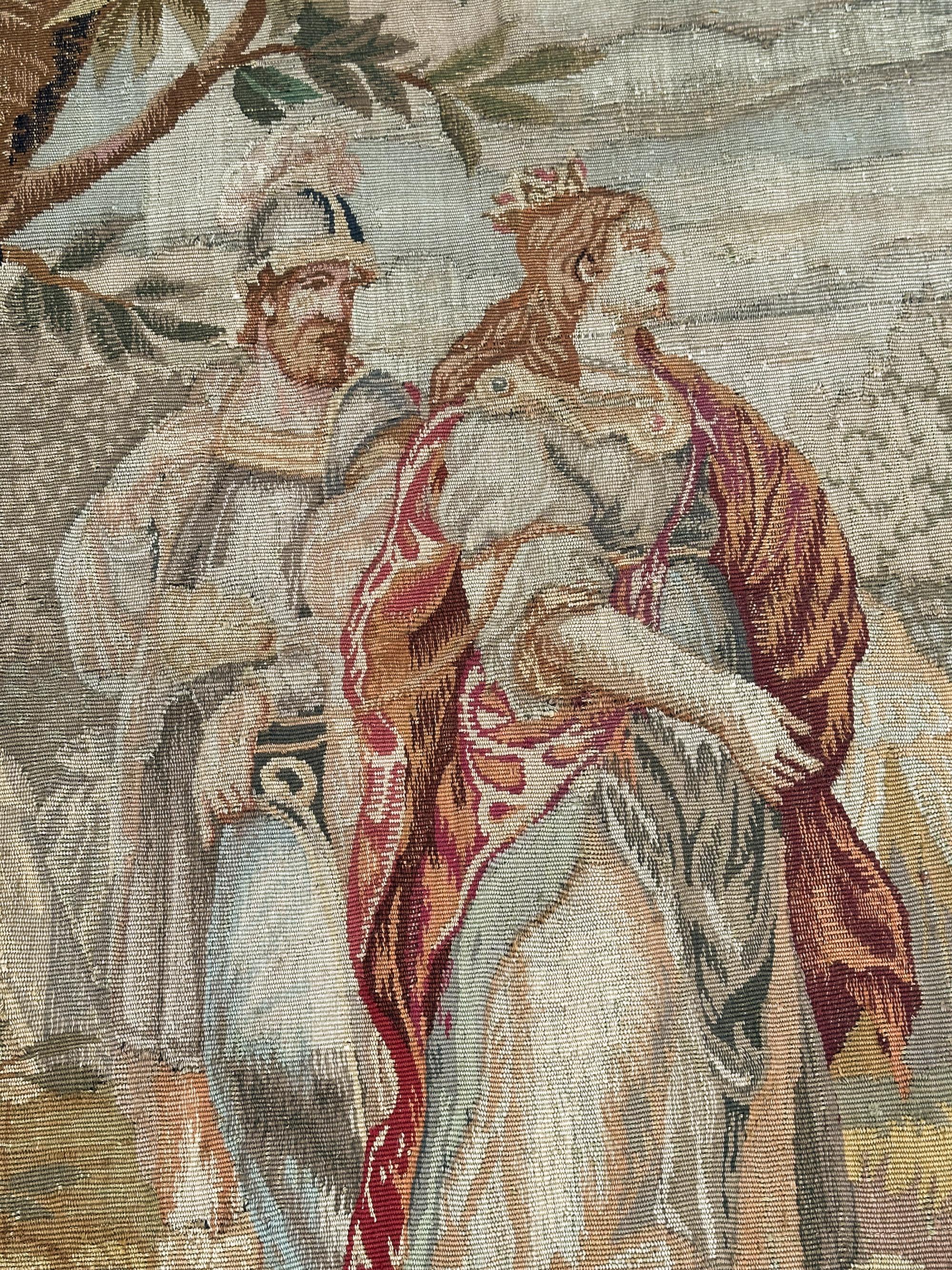 Antique French Royale 7x8 Fine Tapestry 213cm×244cm Queen Boudica Scene c.1890 In Good Condition For Sale In New York, NY