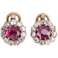 Antique French Rubies and Diamonds Earrings Antique French Rubies and Diamonds Earrings
