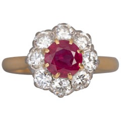 Antique French Ruby and Diamonds Ring Antique French Ruby and Diamonds Ring