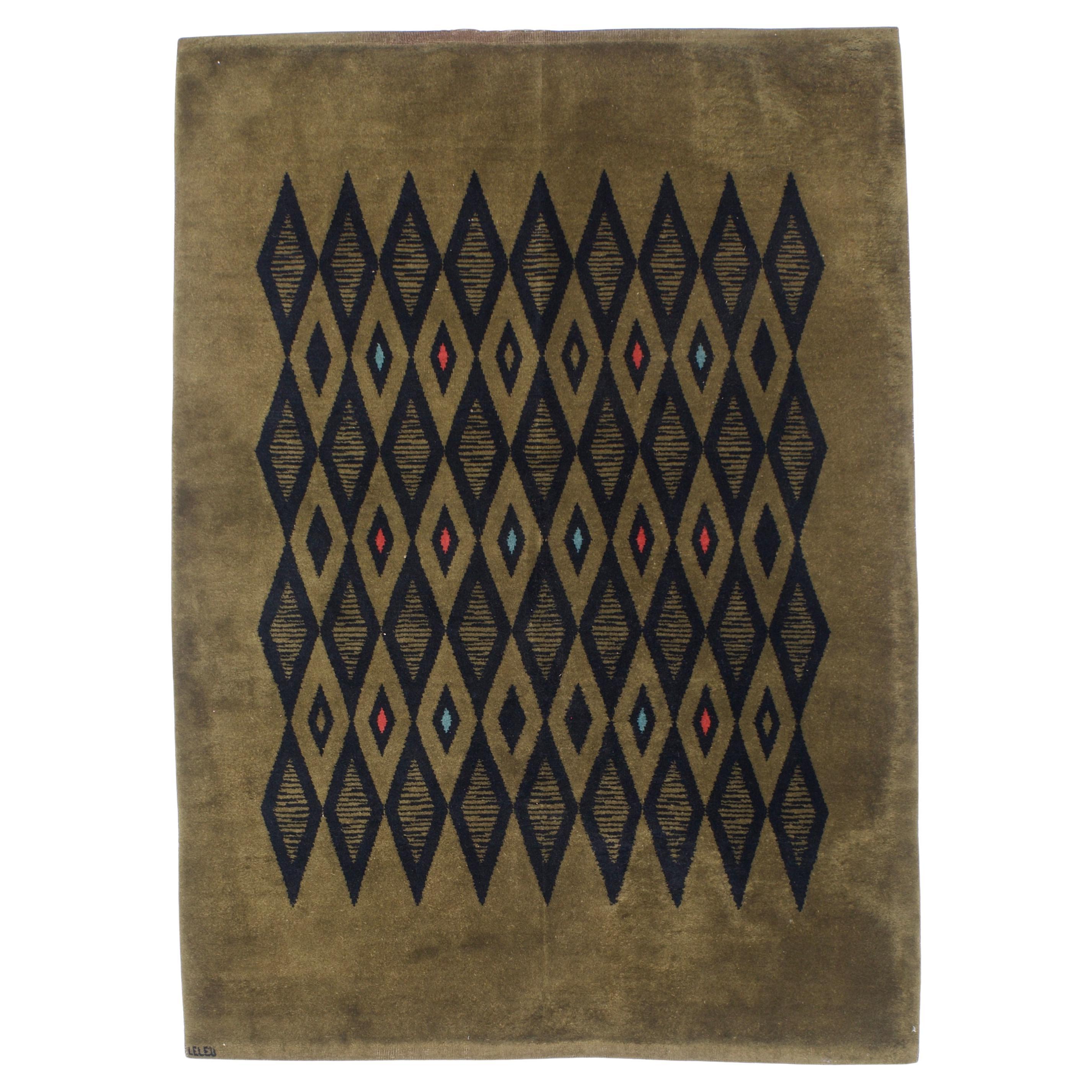 Antique French Rug Signed Leleu 5'9" x 8’0"
