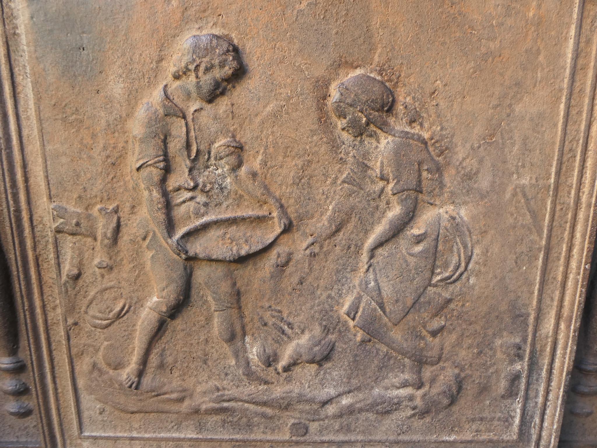 Plaque de cheminée française ancienne « Scène royale » / crédence, 20e siècle en vente 2