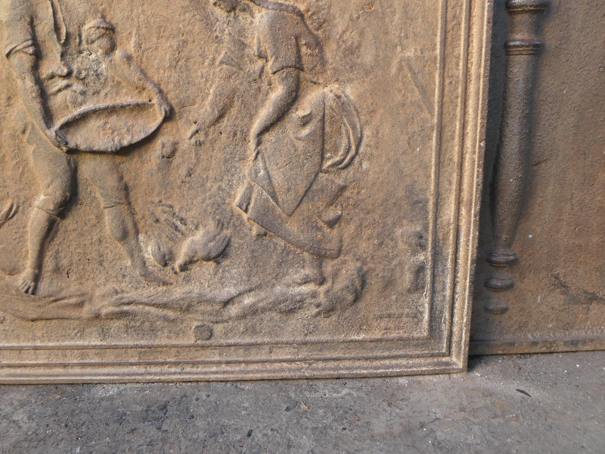 Plaque de cheminée française ancienne « Scène royale » / crédence, 20e siècle en vente 3