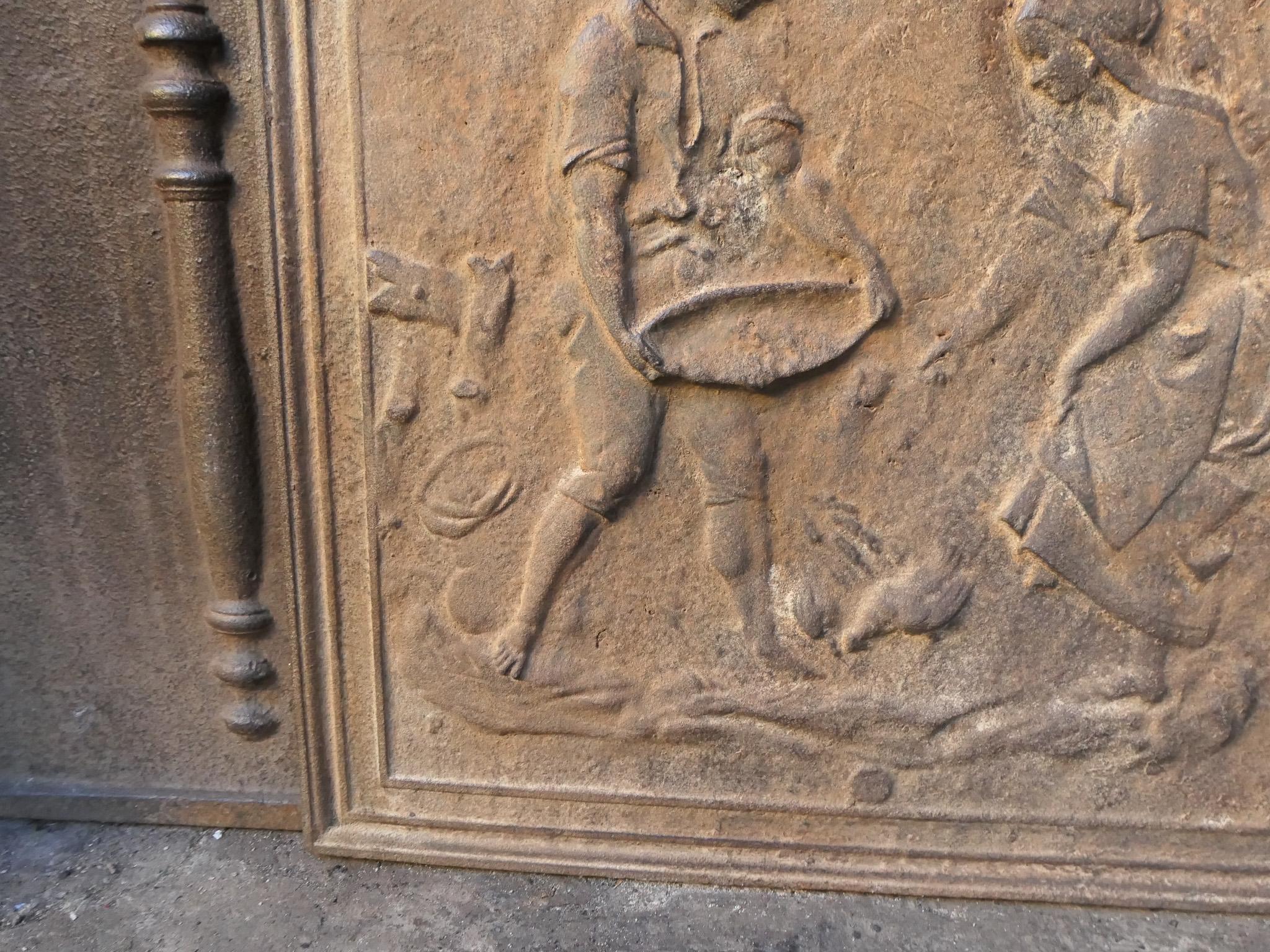Plaque de cheminée française ancienne « Scène royale » / crédence, 20e siècle en vente 4