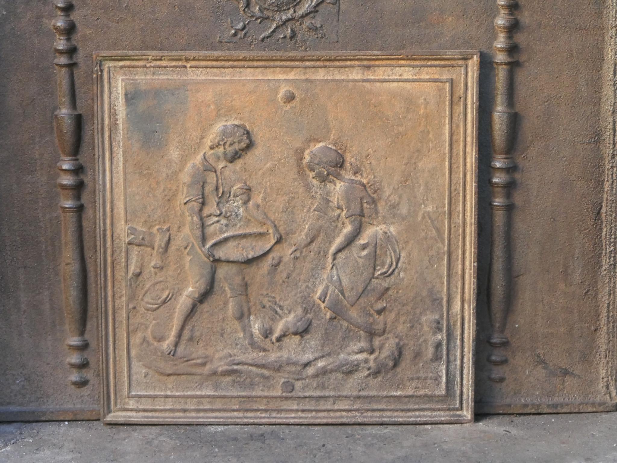 Moulage Plaque de cheminée française ancienne « Scène royale » / crédence, 20e siècle en vente