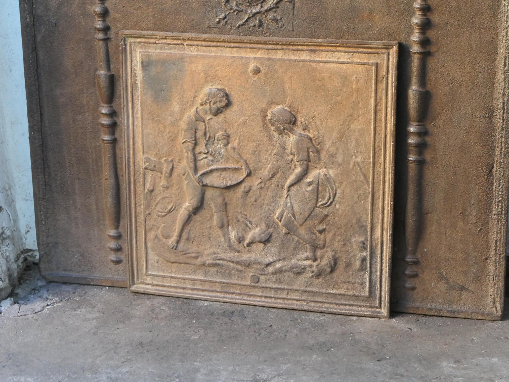 Plaque de cheminée française ancienne « Scène royale » / crédence, 20e siècle Bon état - En vente à Soest, NL
