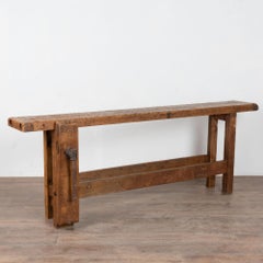 Antique French Rustic Carpenter's Workbench Console Table