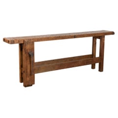 Antique French Rustic Carpenter's Workbench Console Table