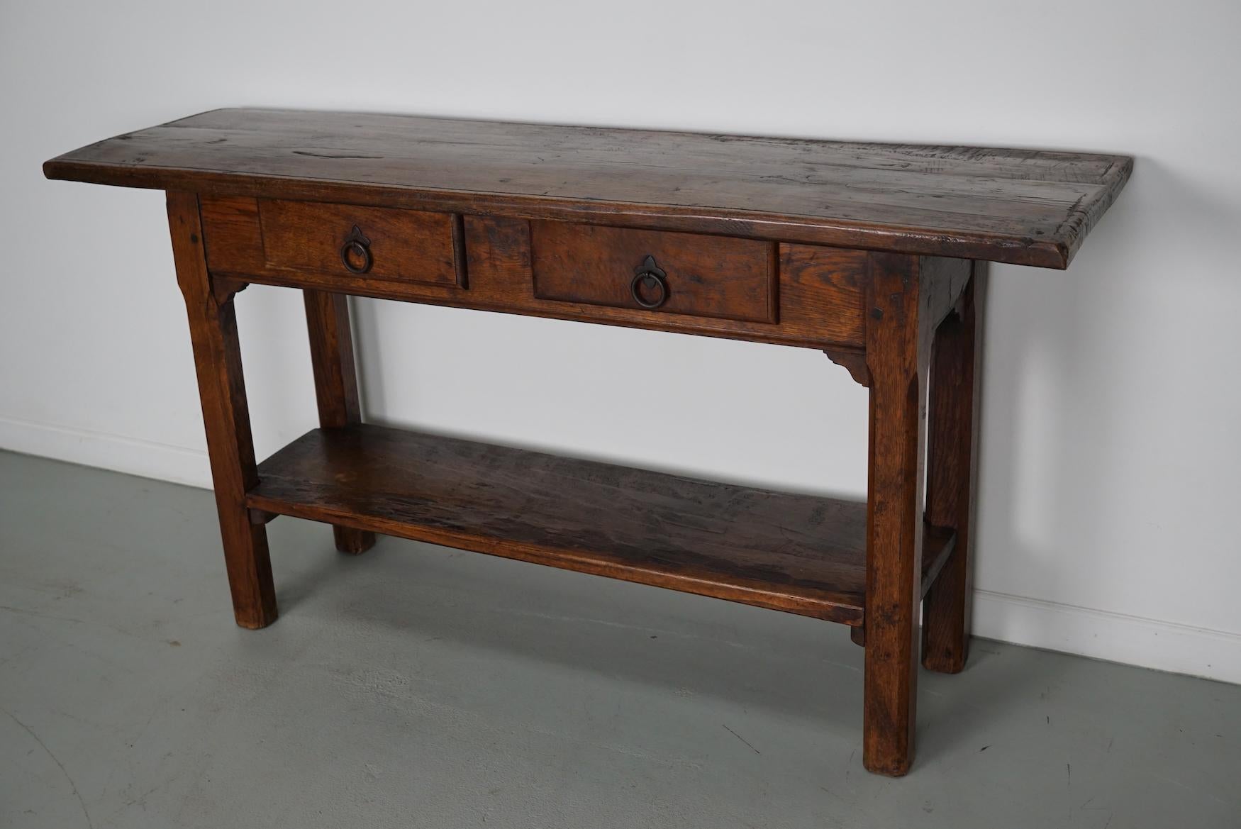 Ancienne table d'appoint en chêne de ferme rustique française, 19ème siècle en vente 12
