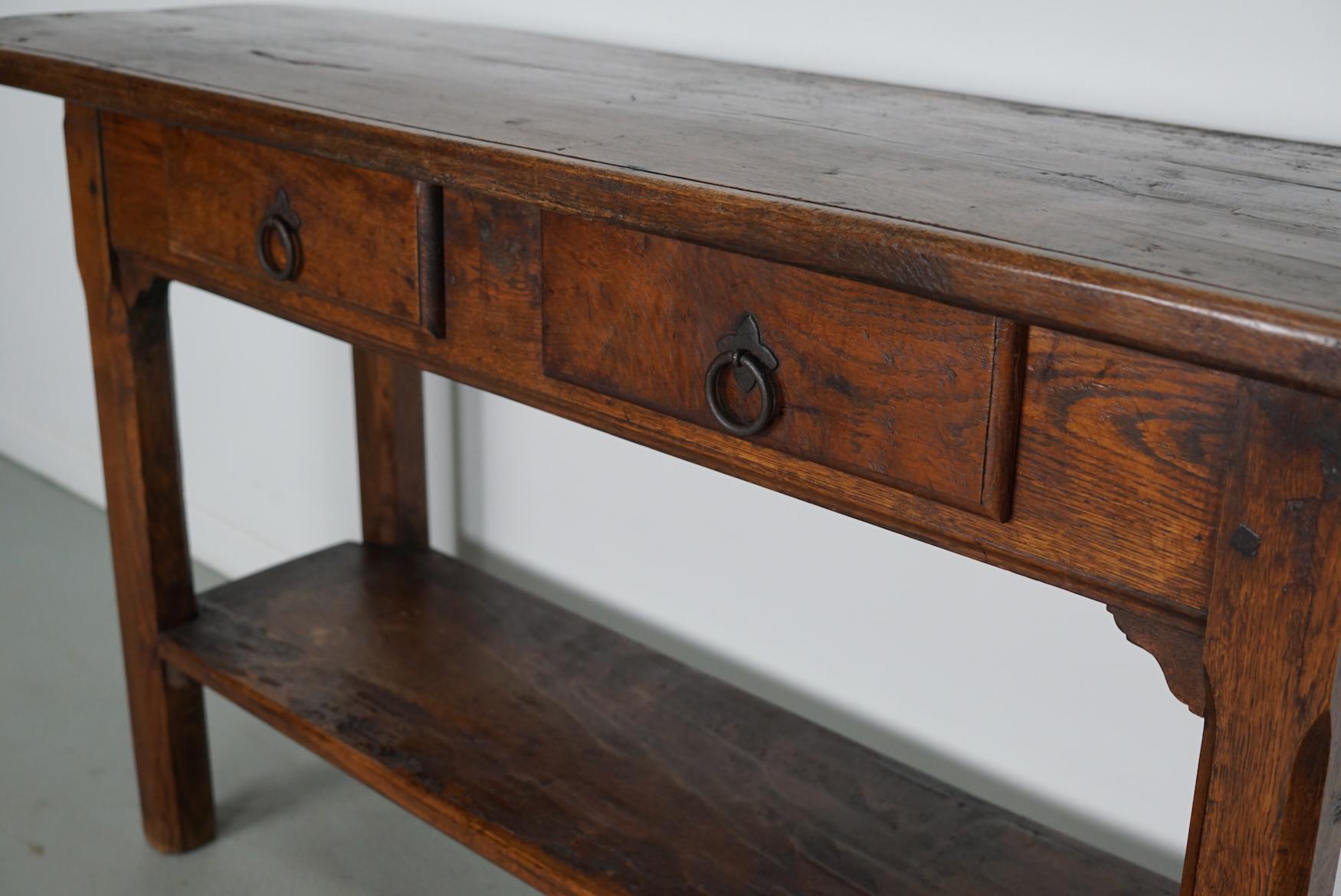 Ancienne table d'appoint en chêne de ferme rustique française, 19ème siècle en vente 14