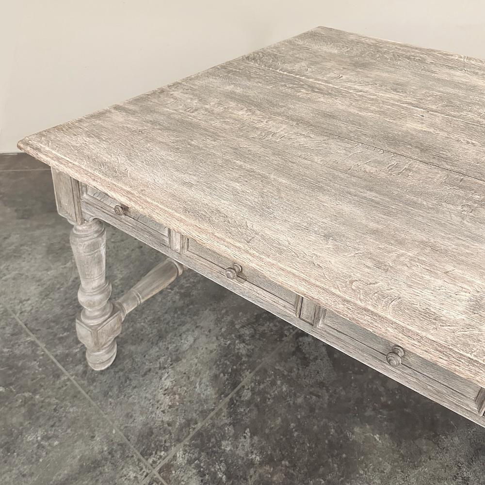 Antique French Rustic Neoclassical Executive Desk ~ Conference Table For Sale 8