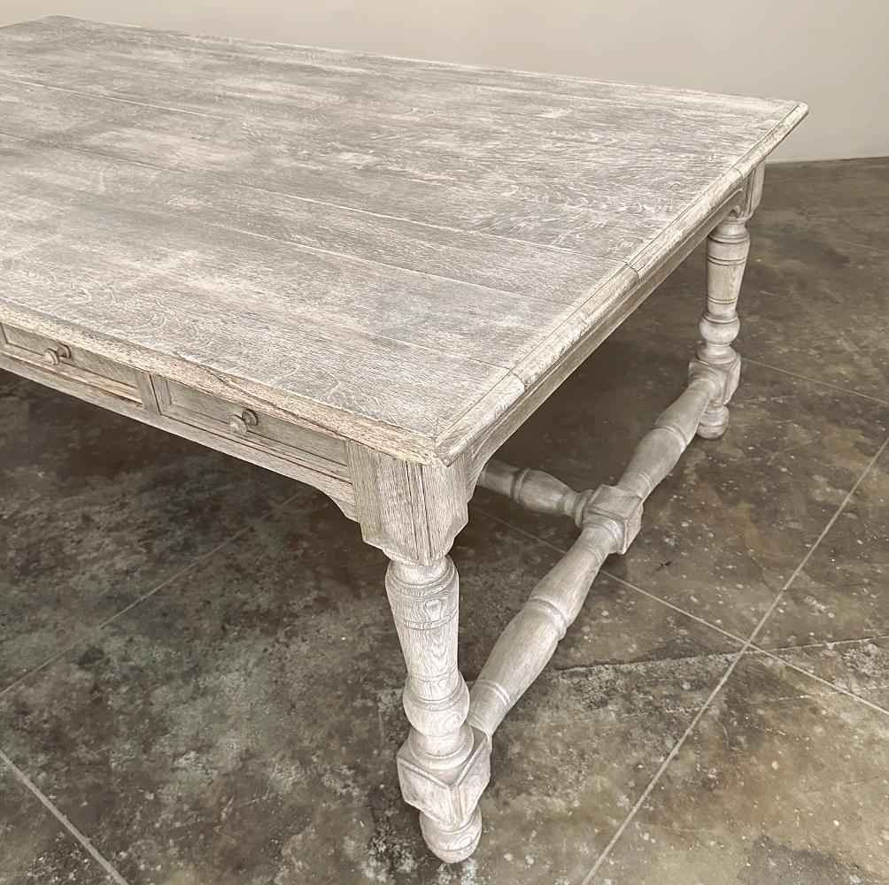 Antique French Rustic Neoclassical Executive Desk ~ Conference Table For Sale 9