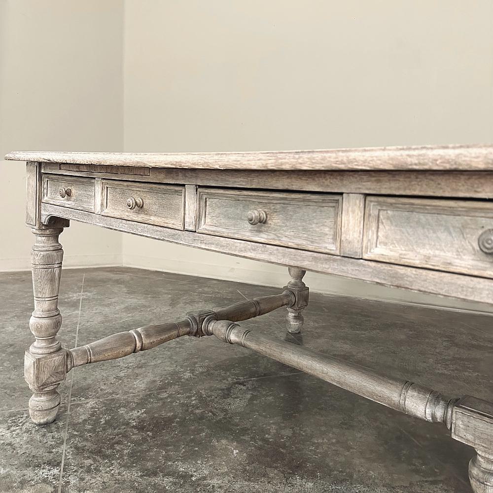 Antique French Rustic Neoclassical Executive Desk ~ Conference Table For Sale 10