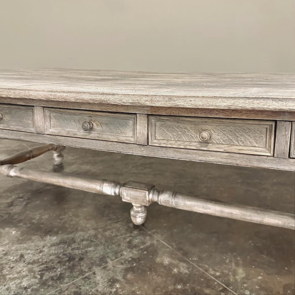 Antique French Rustic Neoclassical Executive Desk ~ Conference Table For Sale 11