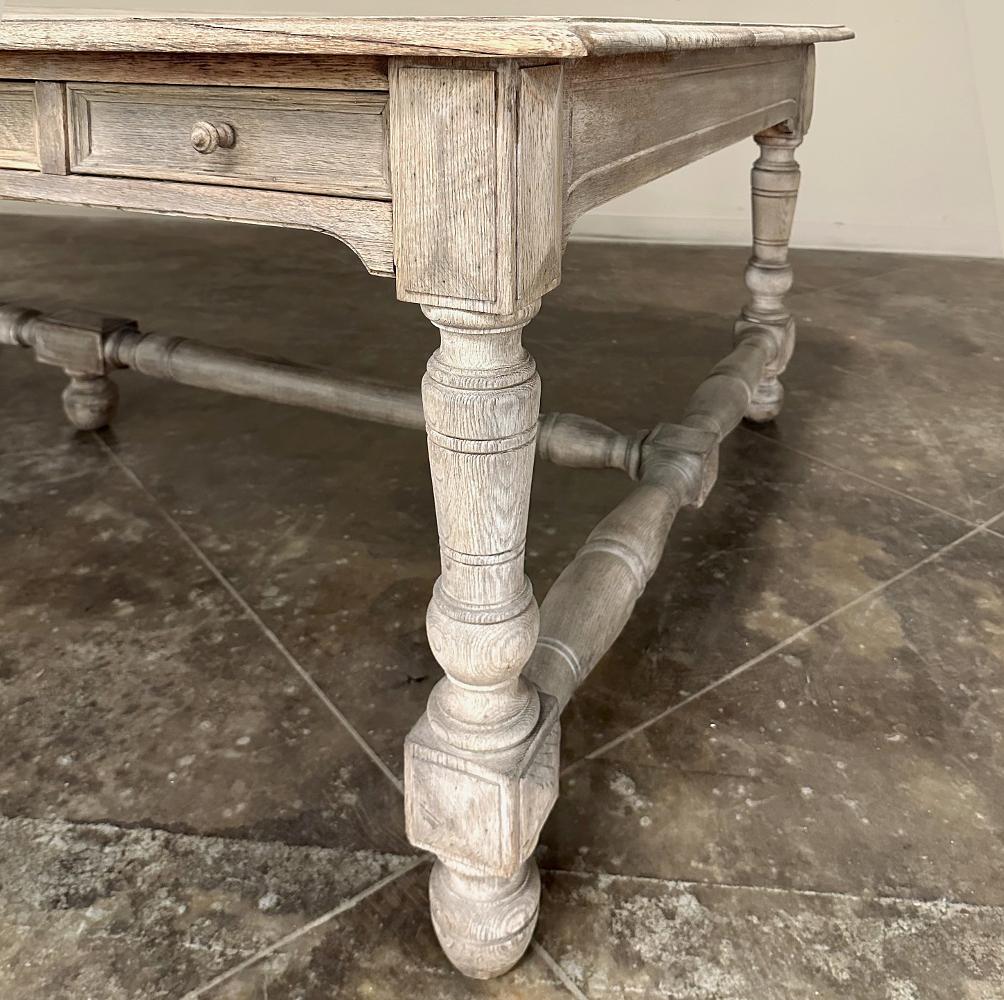 Antique French Rustic Neoclassical Executive Desk ~ Conference Table For Sale 13