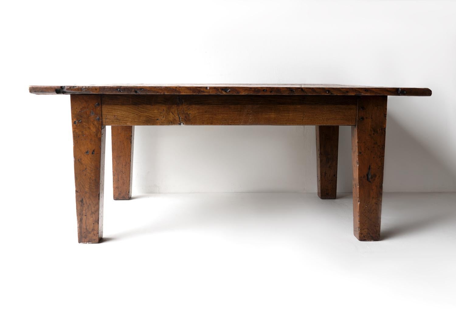 Antique French Rustic Oak Coffee Table, 18th Century  4