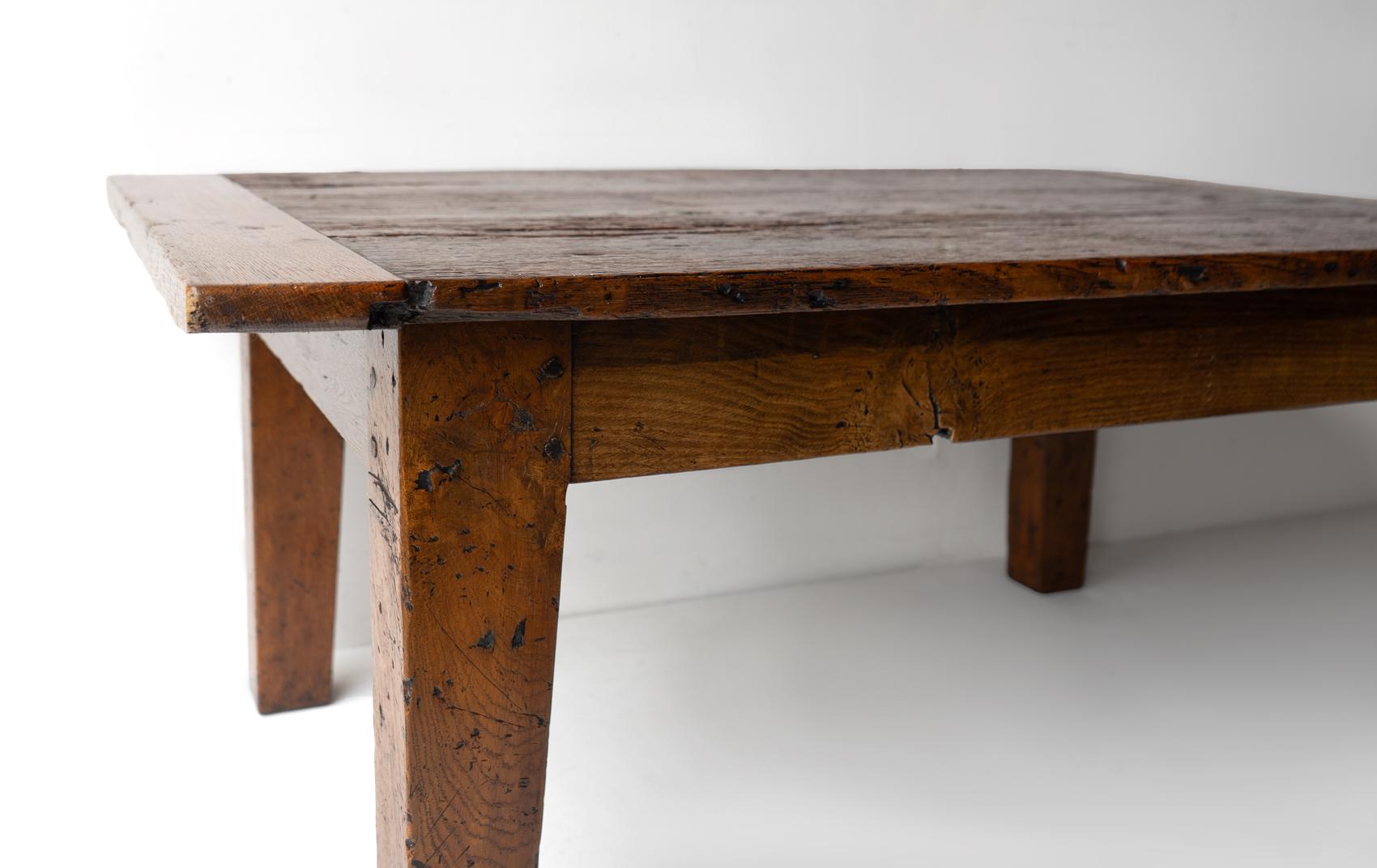 Antique French Rustic Oak Coffee Table, 18th Century  5