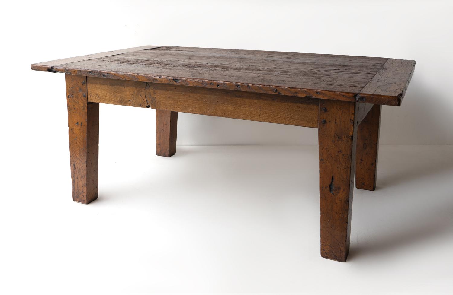 Antique French Rustic Oak Coffee Table, 18th Century  6