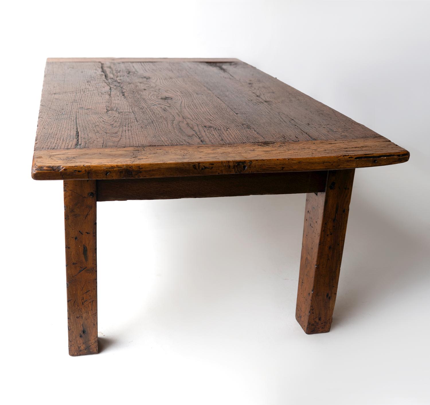 Antique French Rustic Oak Coffee Table, 18th Century  7
