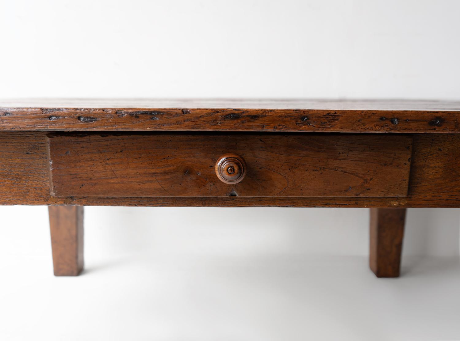 18th Century and Earlier Antique French Rustic Oak Coffee Table, 18th Century 
