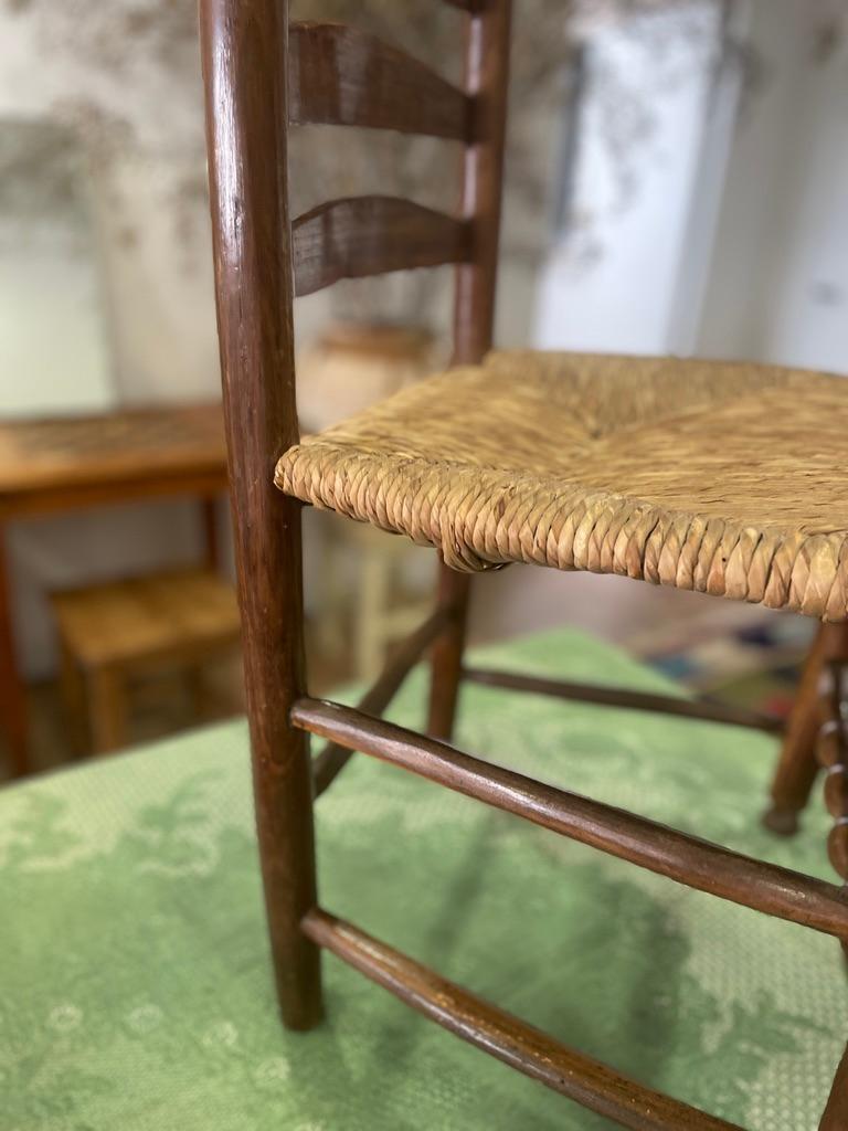 French french rustic straw chair For Sale