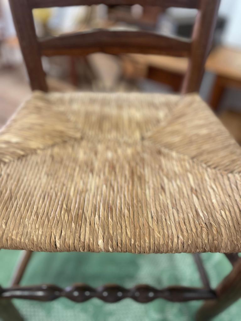 20th Century french rustic straw chair For Sale