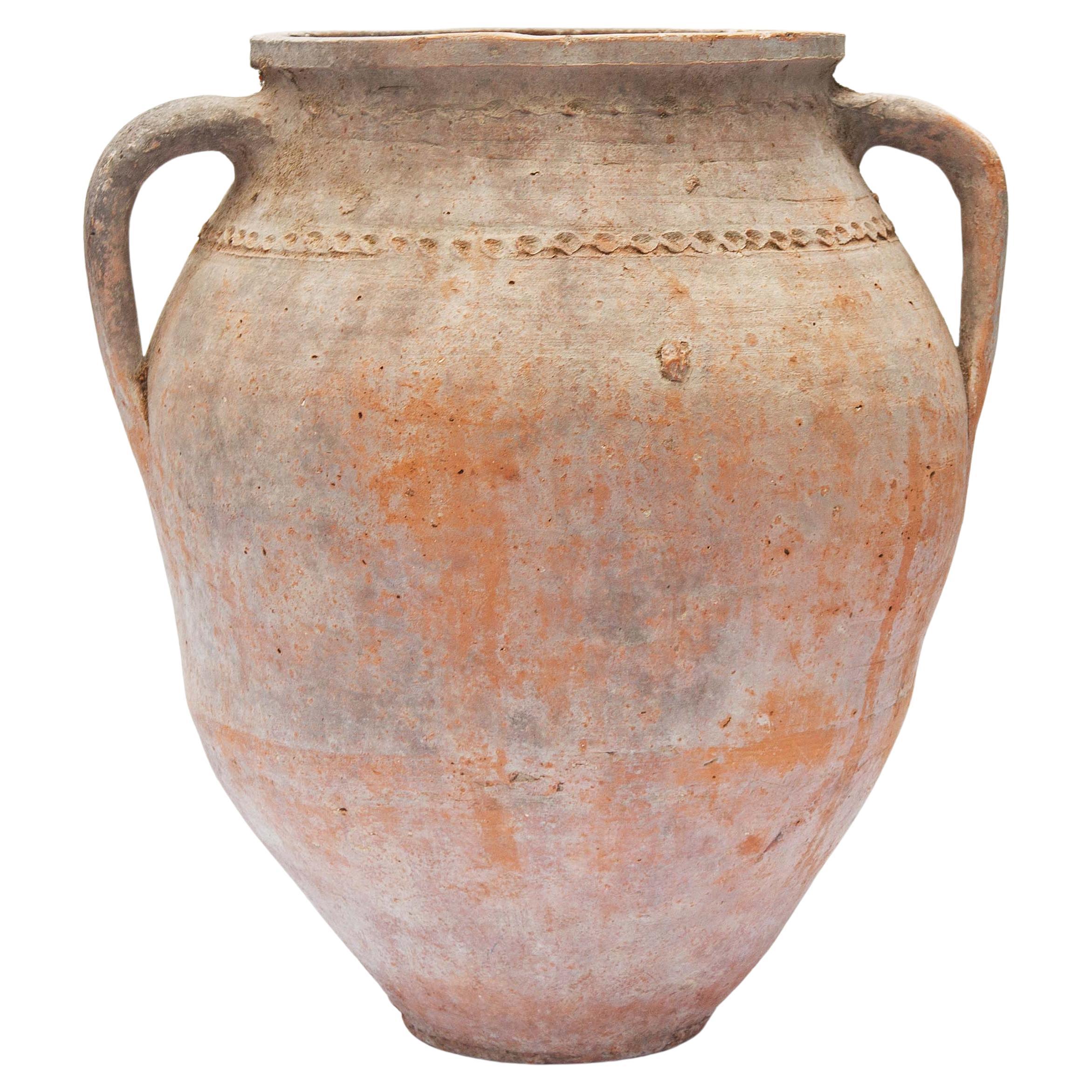 Antique French Rustic Terracotta Amphora or Urn or Vase Circa 1900 For Sale