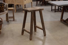 Antique French Rustic Wooden Stool