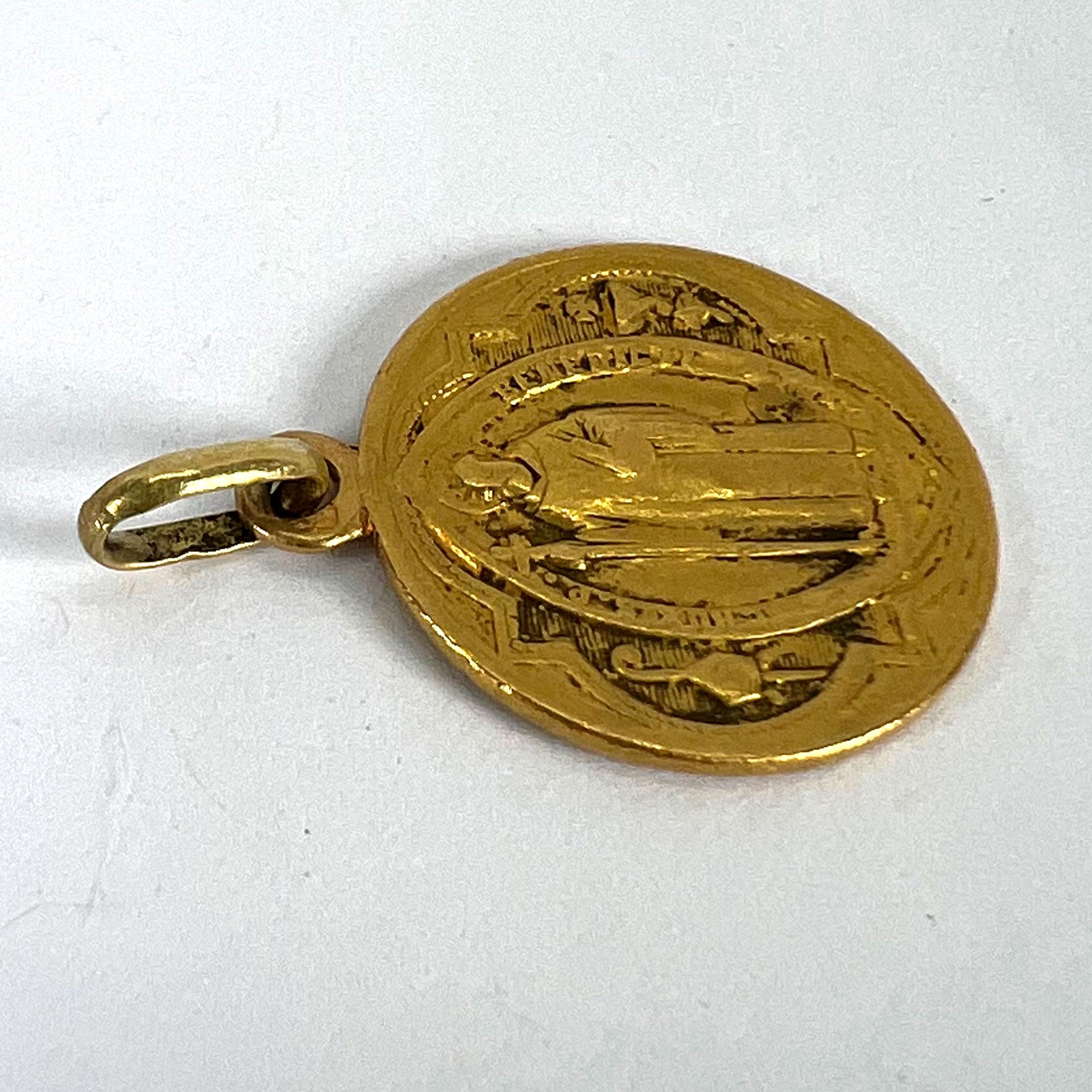 Antique French Saint Benedict 18 Karat Yellow Gold Medal Charm Pendant For Sale 10