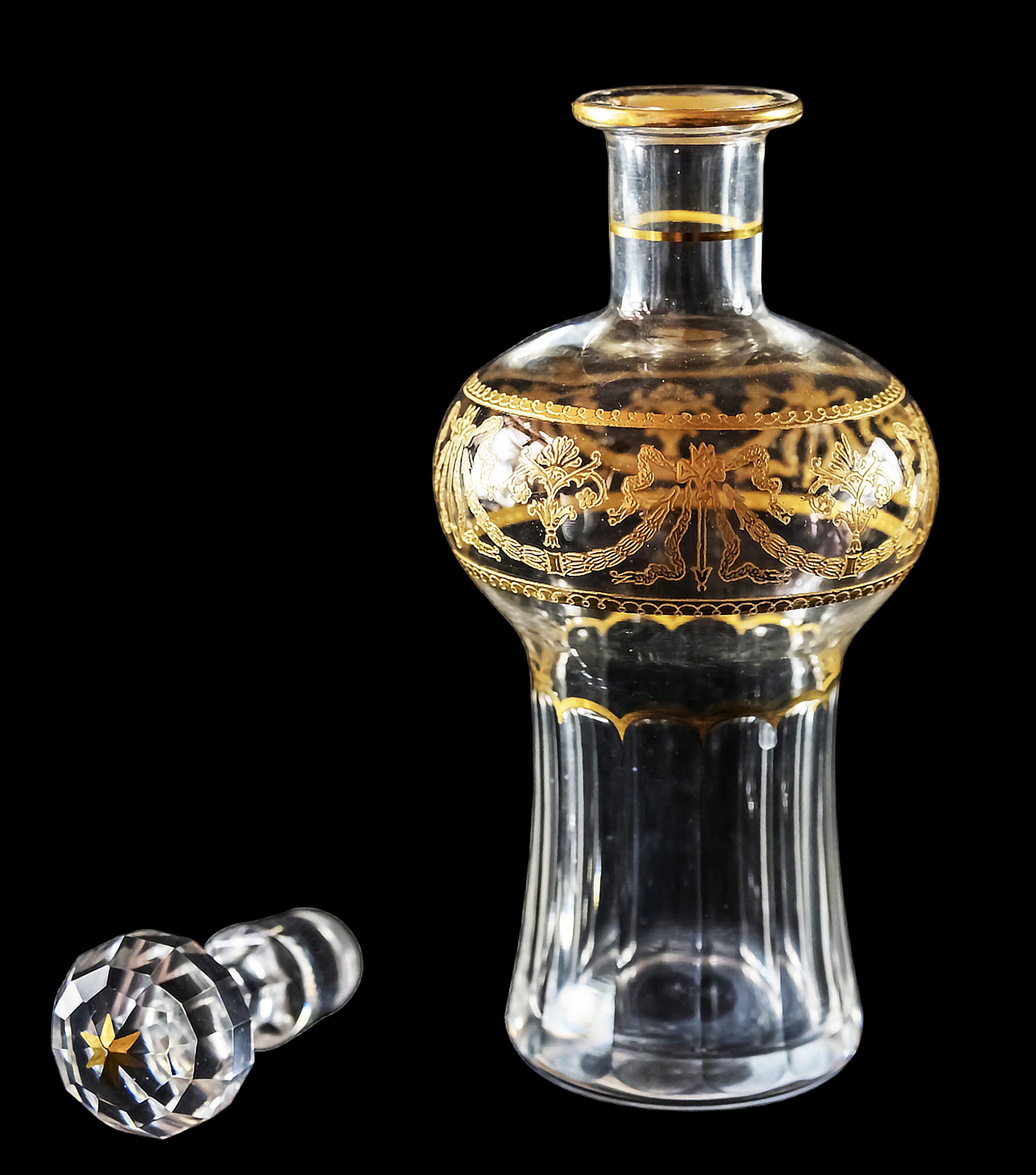 Antique French Saint Louis Crystal Liqueur Set Model 738 For Sale 3