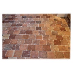 Antique French Salmon Nuanced Terracotta Floor Tiles