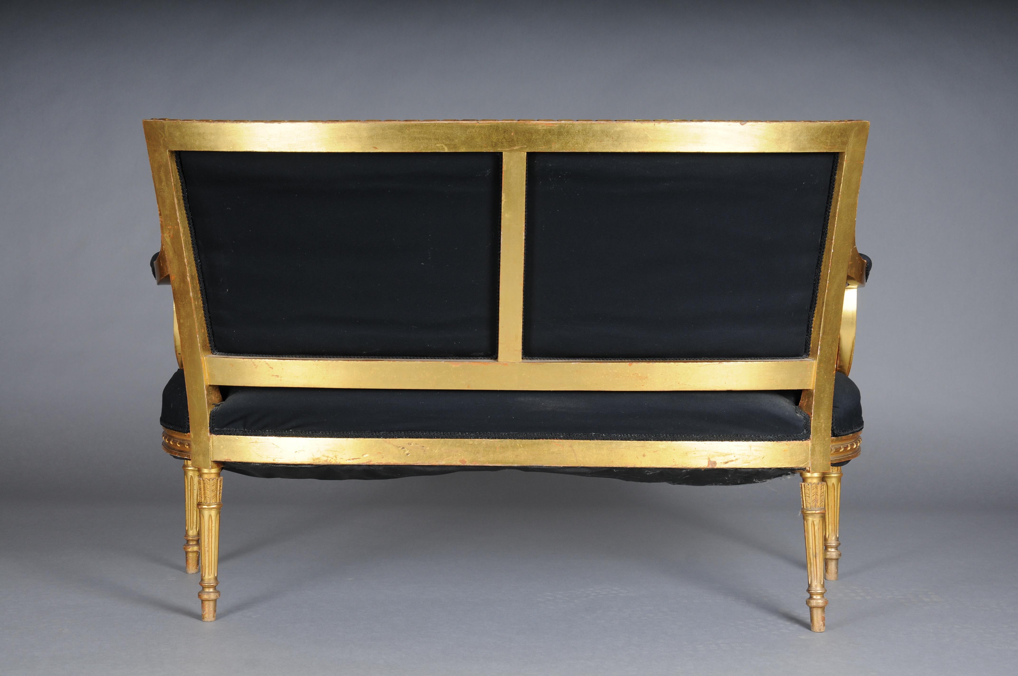 Antiker französischer Salon-Sofa/Sofa im Louis-XVI-Stil, Gold im Angebot 9