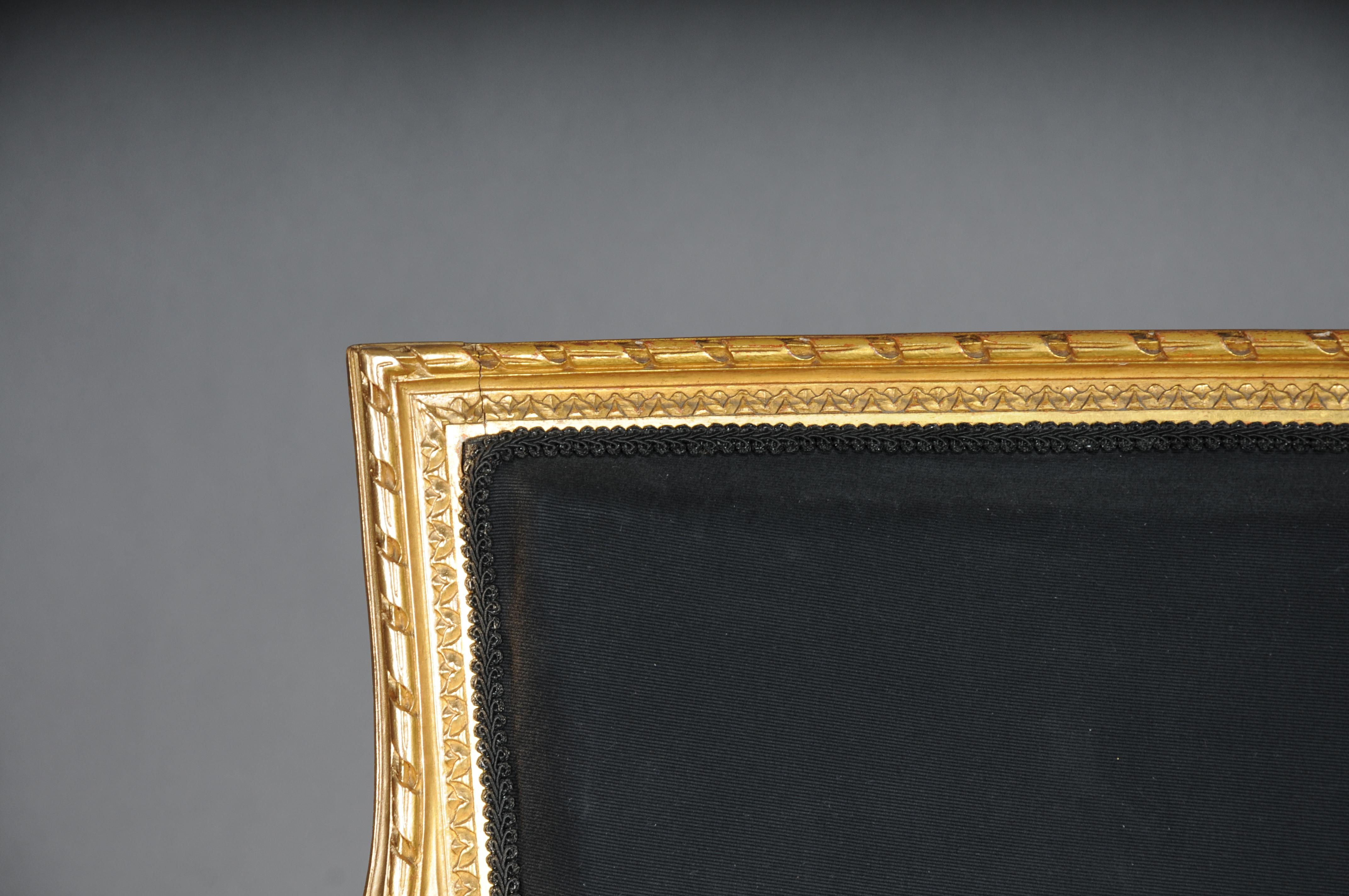 Antiker französischer Salon-Sofa/Sofa im Louis-XVI-Stil, Gold (Handgeschnitzt) im Angebot