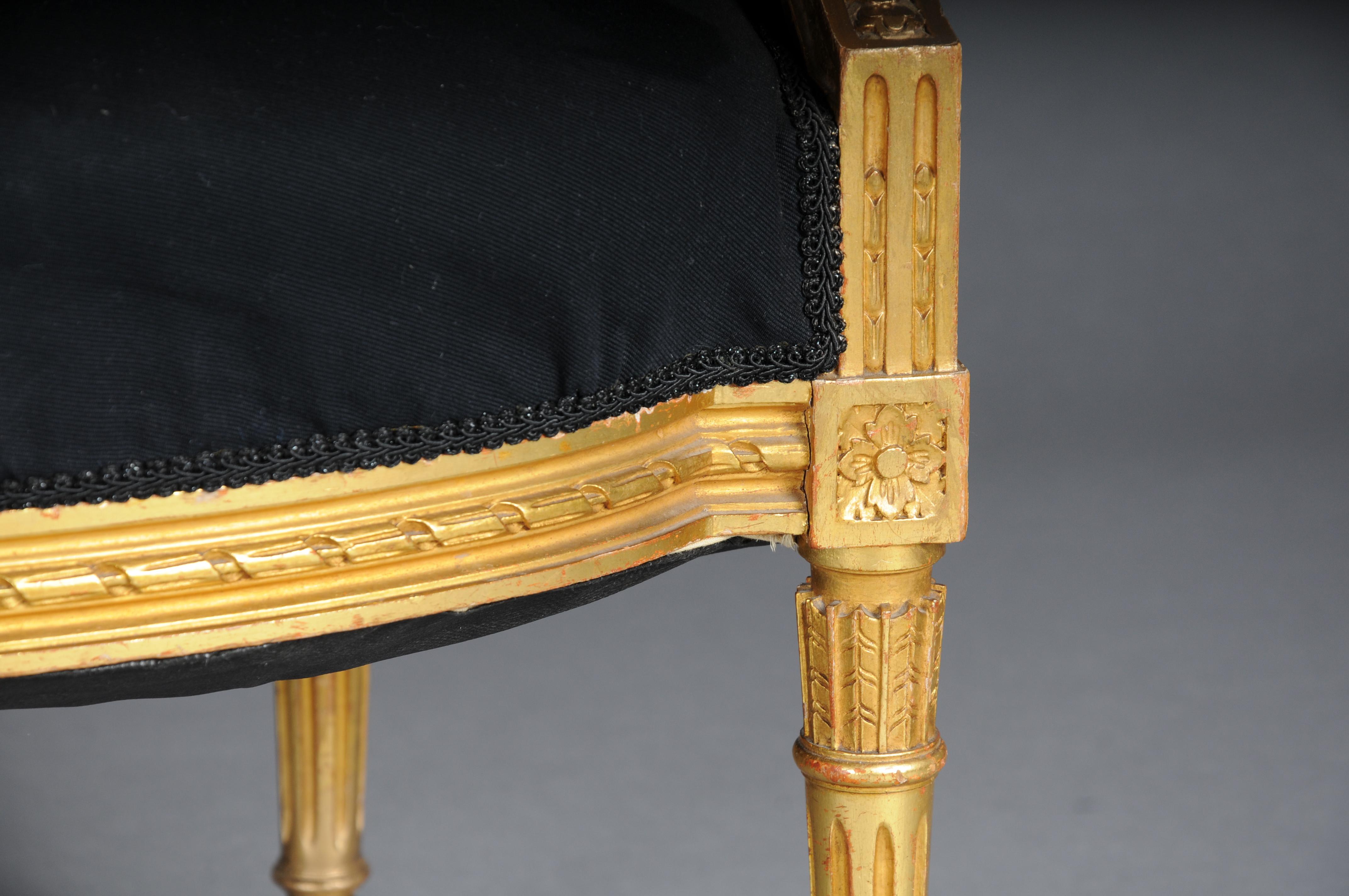 Antique French salon canape/sofa Louis XVI, gold For Sale 2