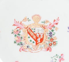 Antique French Samson Armorial Dish Chinese Porcelain Famille Rose 19th Century