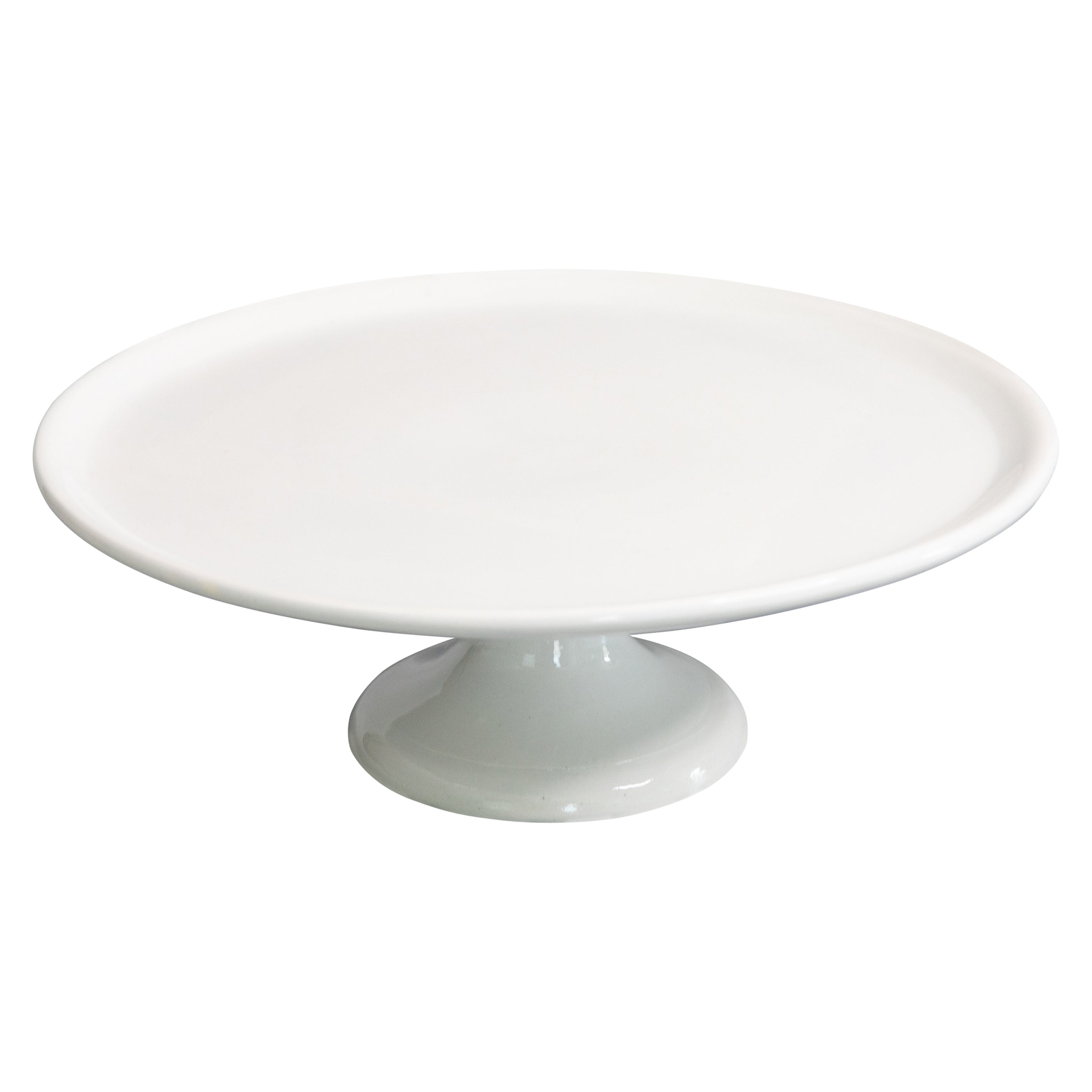 Antique French Sarreguemines White Ironstone Cake Stand, circa 1920