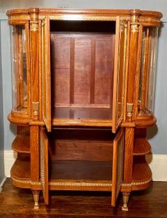 Antique French Satinwood Cabinet with Bronze Doré Mounts, circa 1880