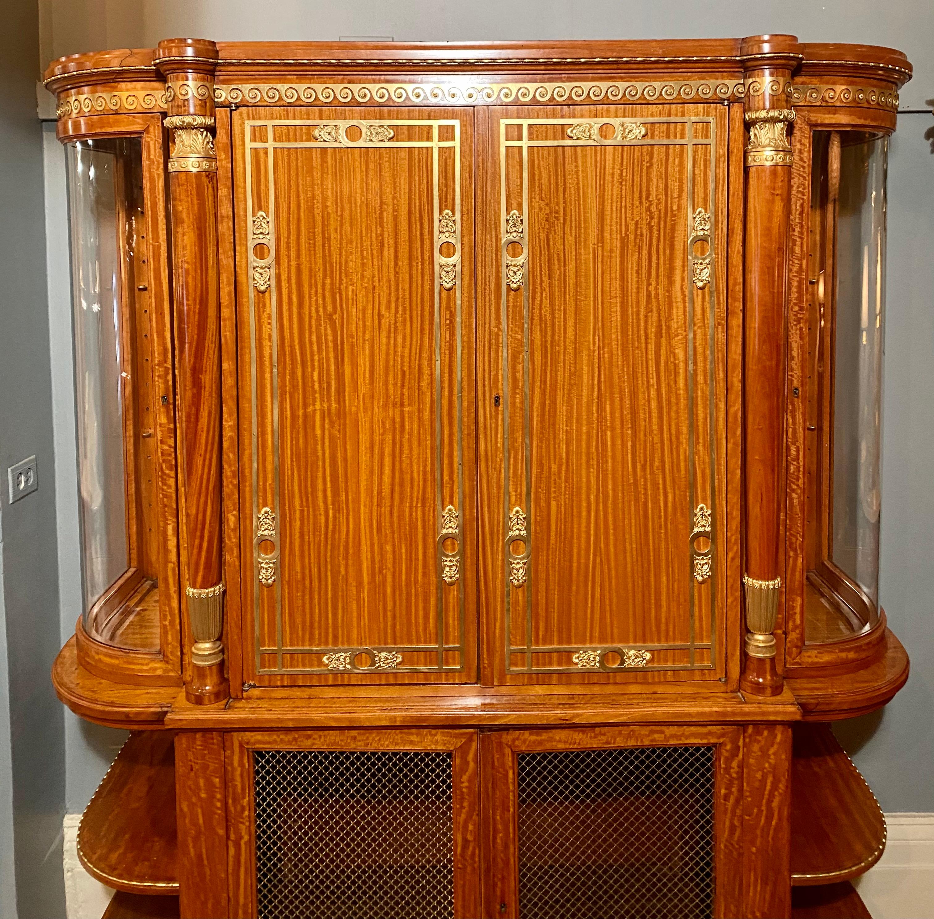 Antique French Satinwood Cabinet with Bronze Doré Mounts, circa 1880 In Good Condition In New Orleans, LA