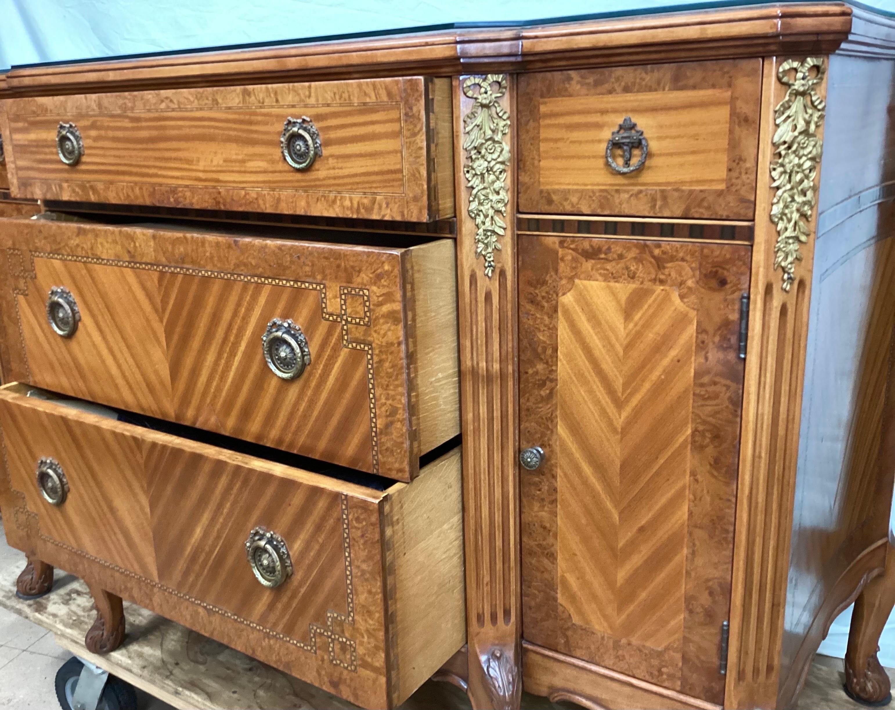 Antique French Satinwood Dresser / Sideboard with Bronze Mounts For Sale 7