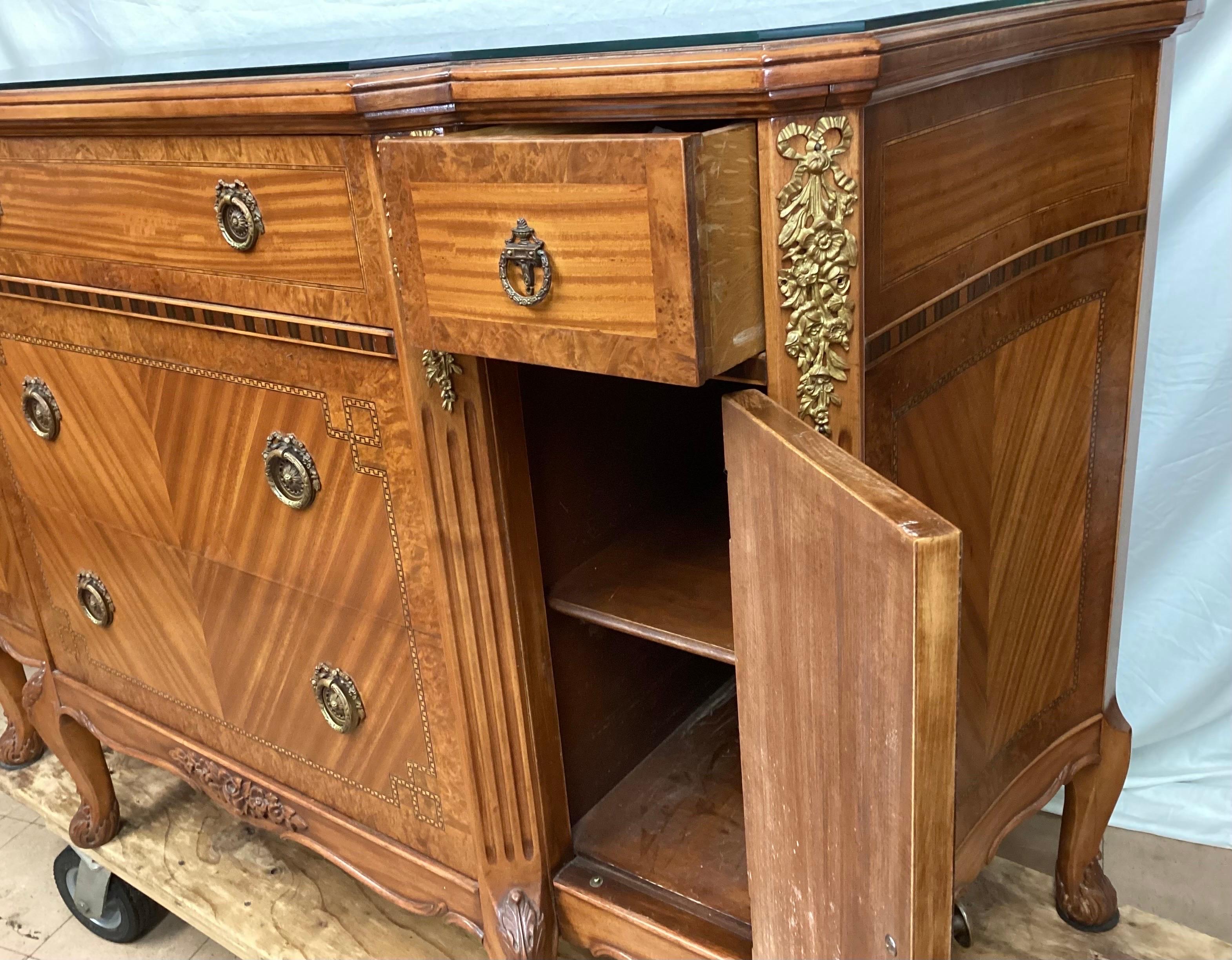 Antique French Satinwood Dresser / Sideboard with Bronze Mounts For Sale 5