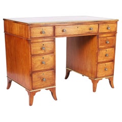 Antique French Satinwood Leather Top Desk