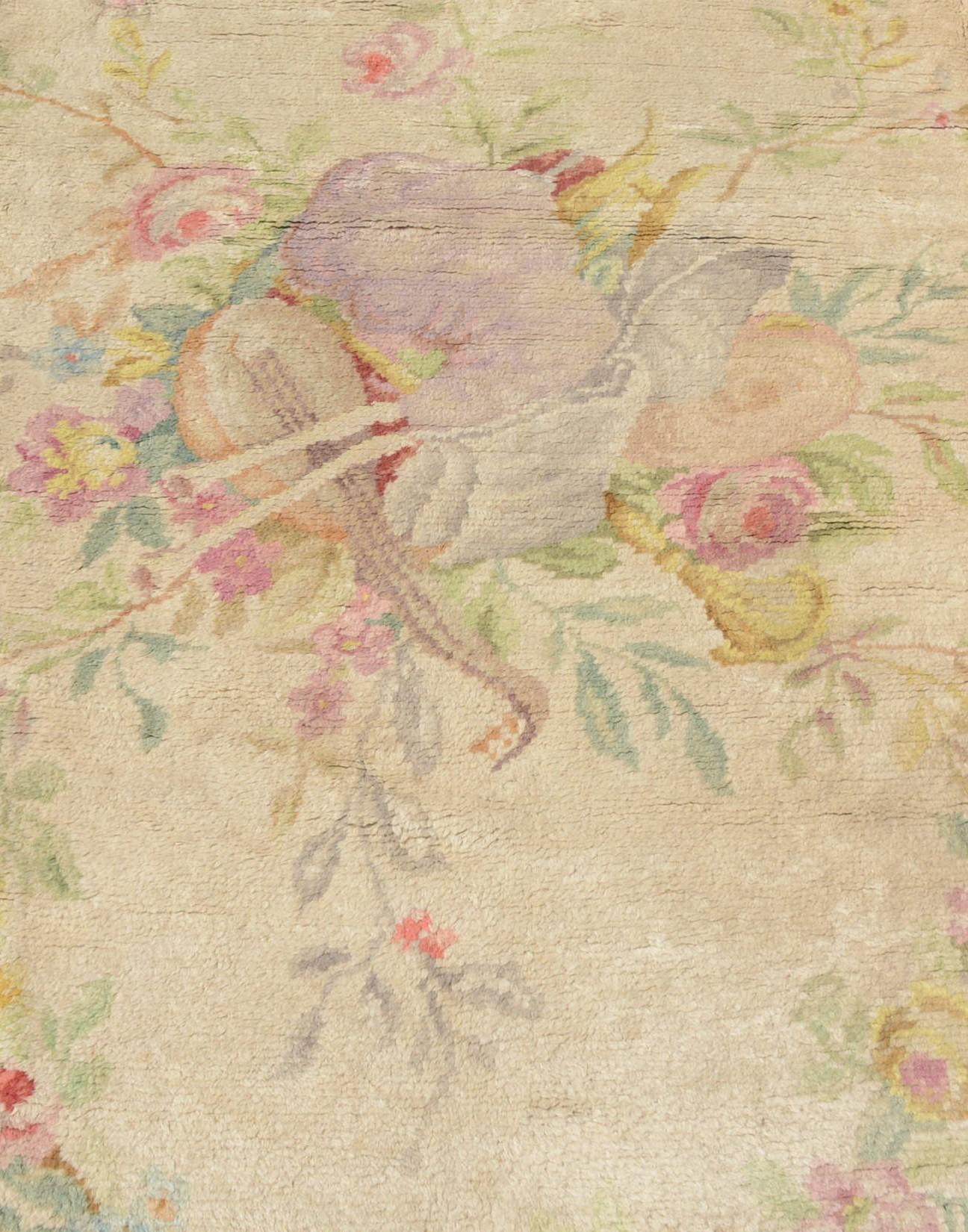 Aubusson Antique French Savonnerie Carpet For Sale