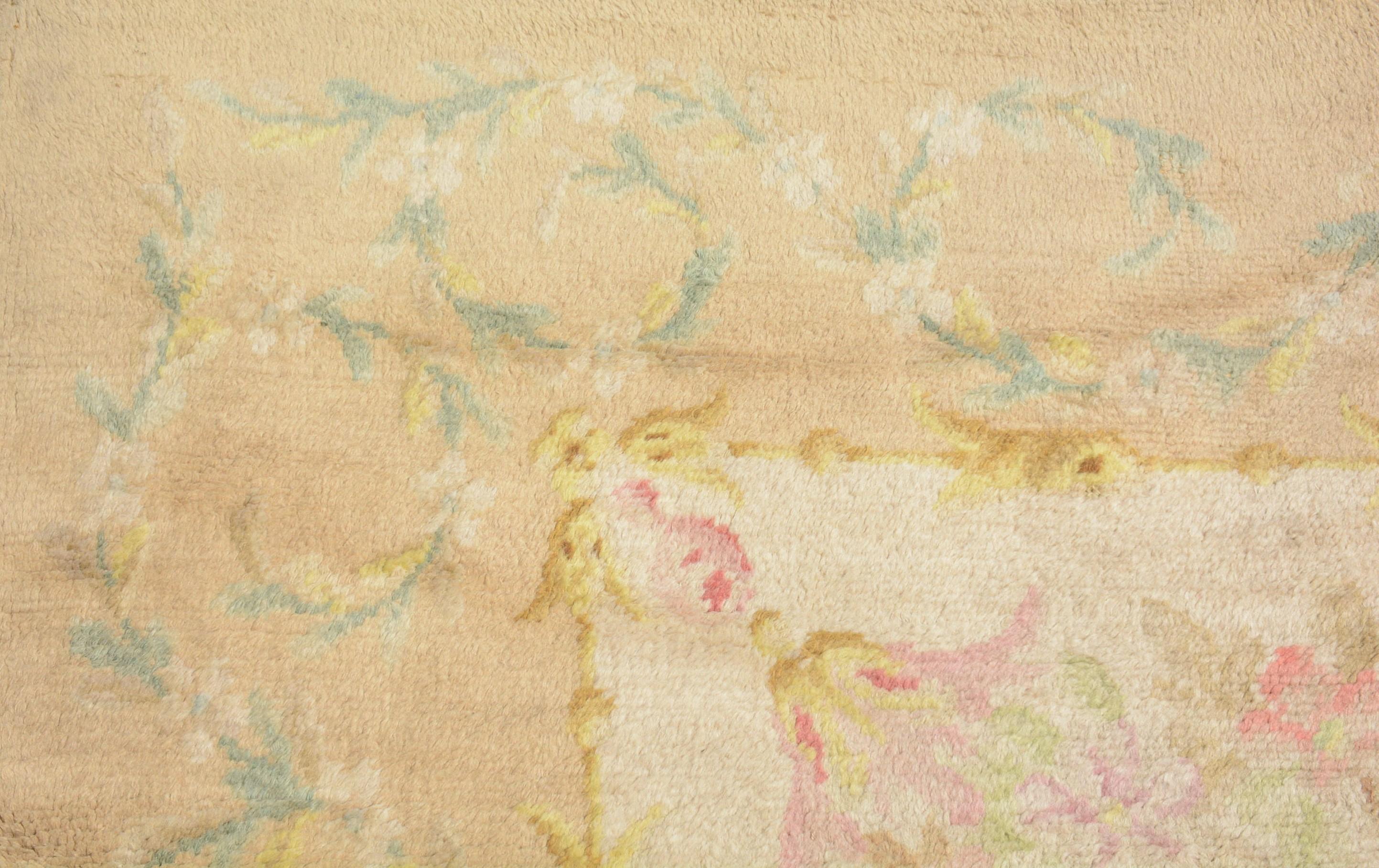Woven Antique French Savonnerie Carpet For Sale