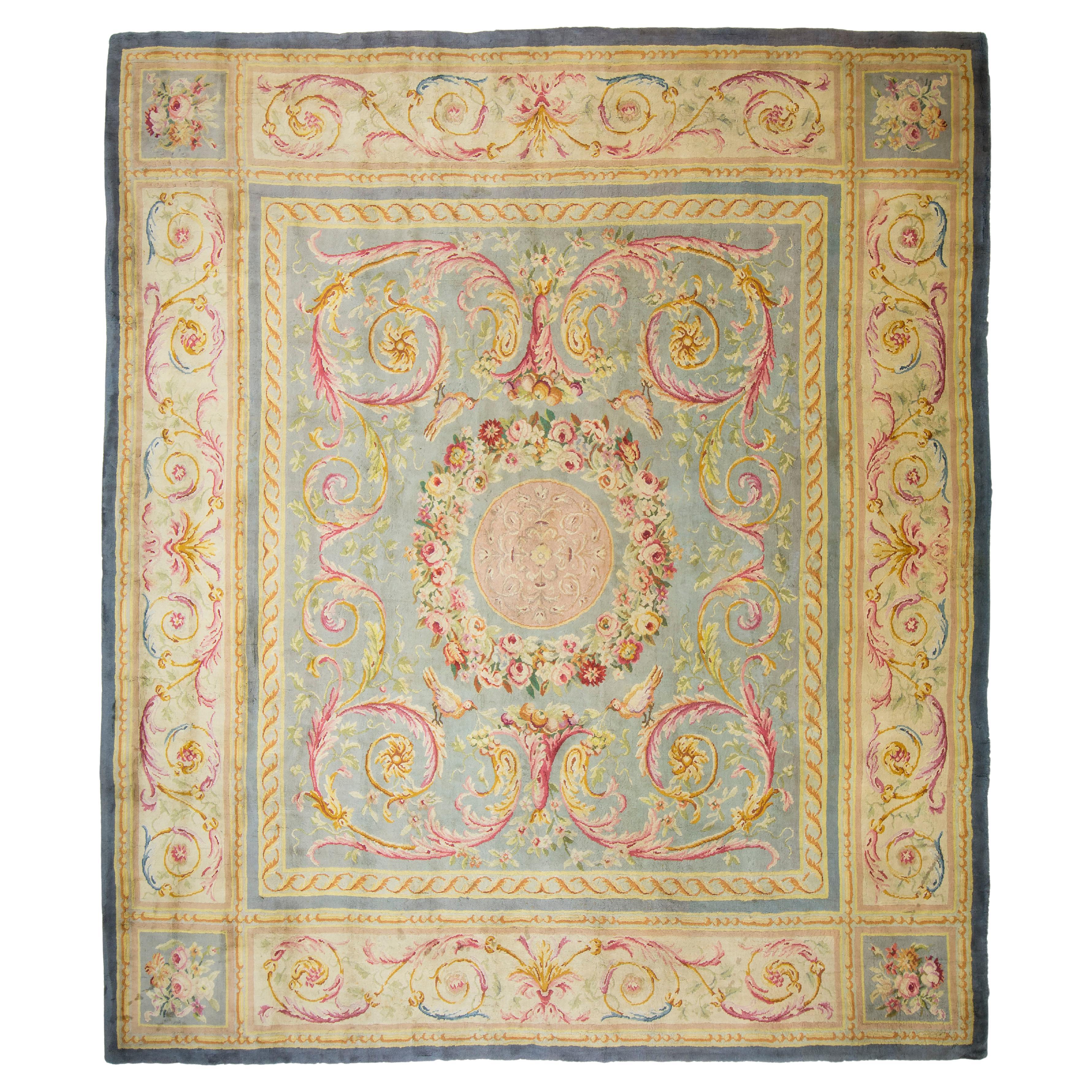 Antique French Savonnerie Carpet For Sale