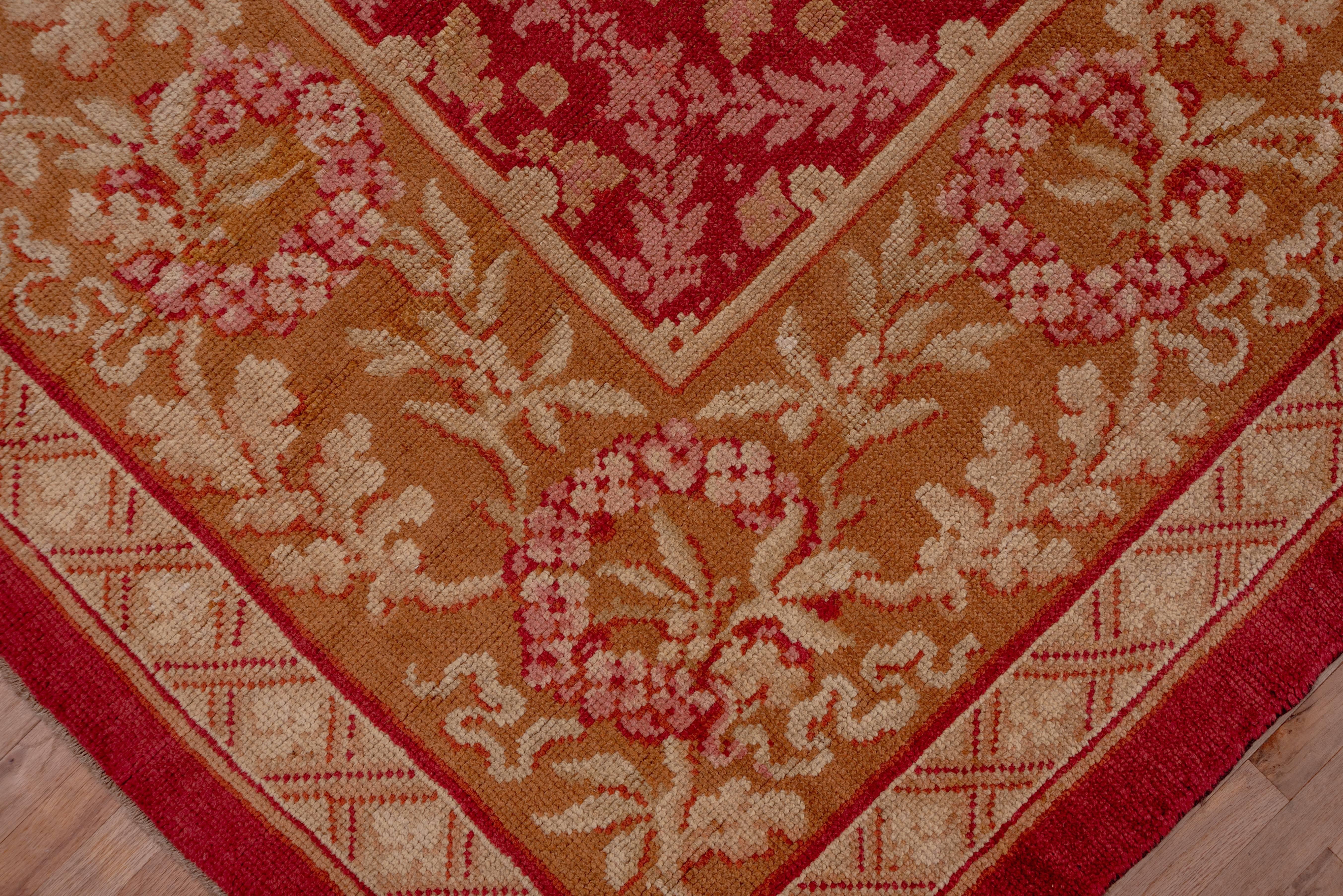 Antique French Savonnerie Carpet, Red Field For Sale 3